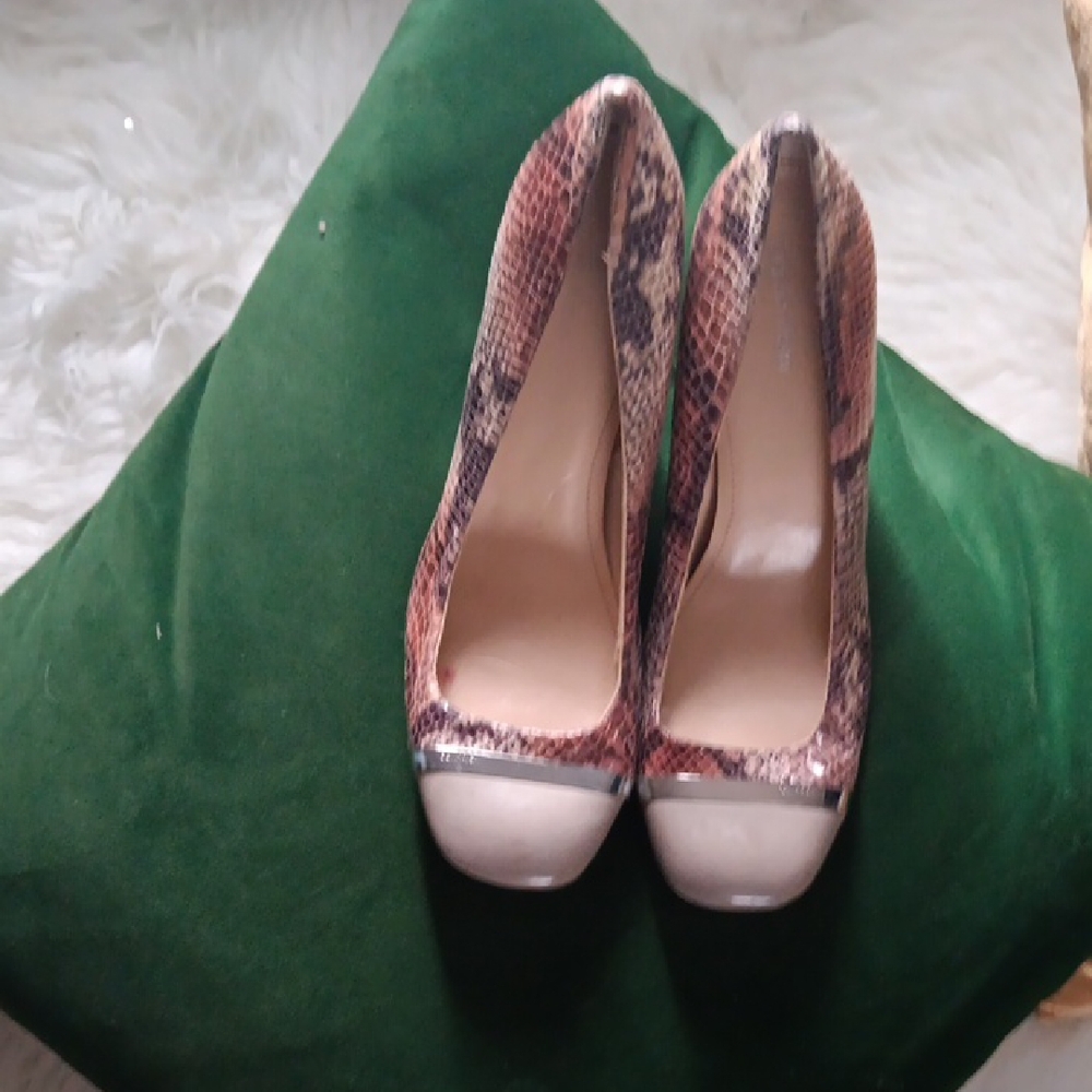 Calvin Klein Snakeskin Beige Heels